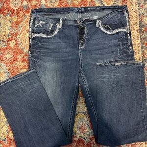 Grace in LA Women's Deep Blue Boot Cut Jeans